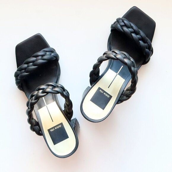 Dolce Vita Paily Heels Stella Black Block Heel Square Toe Mule Sandals Size 7 - Picture 14 of 16